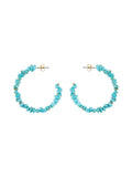 PCNULLA HOOP EARRINGS - GOLD/TEAL