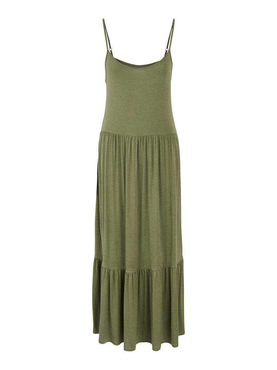 PCOSINE Strap Long Dress - Deep Lichen Green