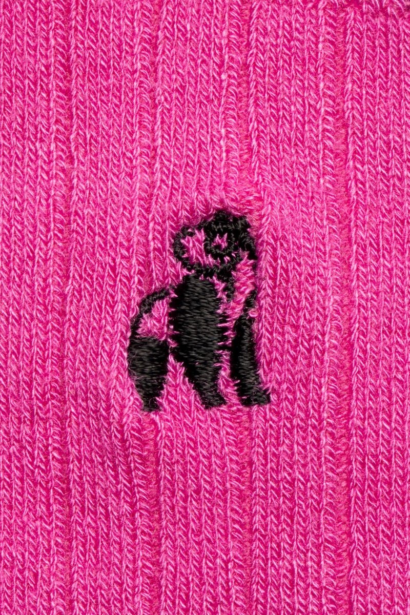 Rich Pink Ribbed Bamboo Socks