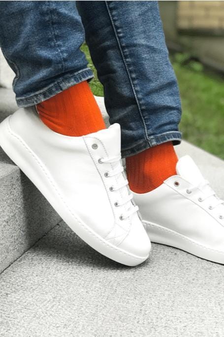 Tangerine Ribbed Bamboo Socks