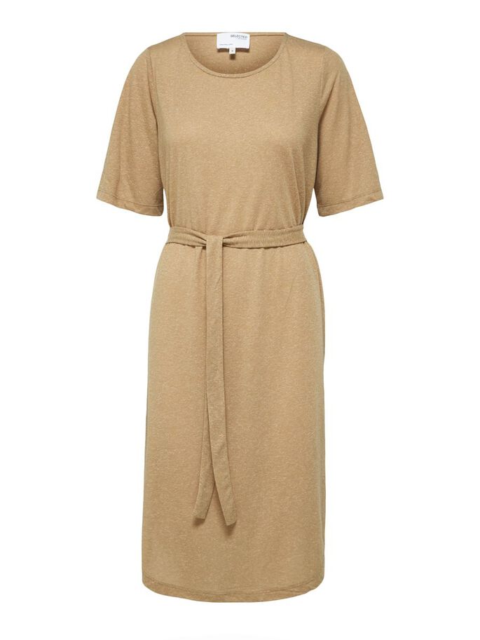 BELTED SS BEACH DRESS - Kelp