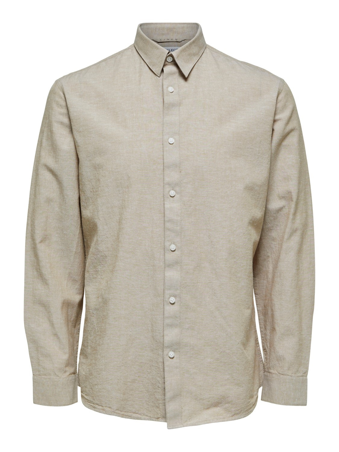 SLIM NEW-LINEN SHIRT  - KELP