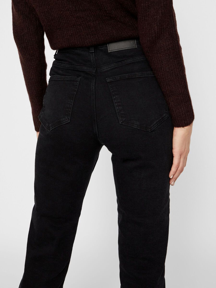 Black Stretchy High Waist Mom Jeans
