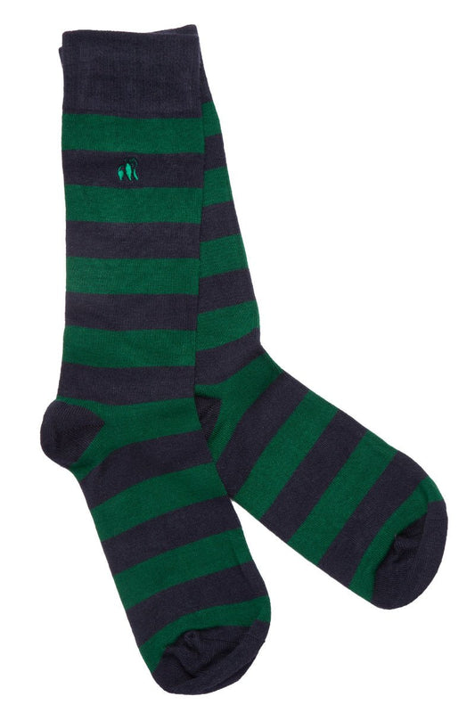 RACING GREEN Striped Bamboo Socks