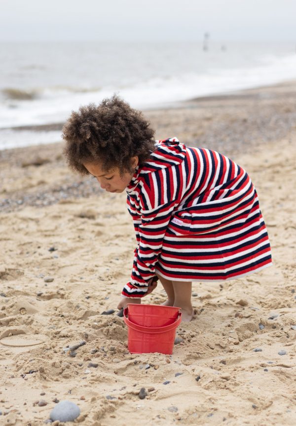 Children's Hooded Towel Robe - Red/White/Blue