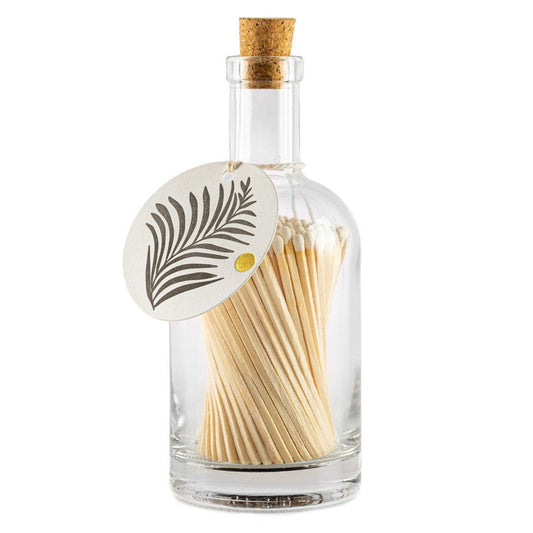 Luxury Glass Bottle Matches - White Fern