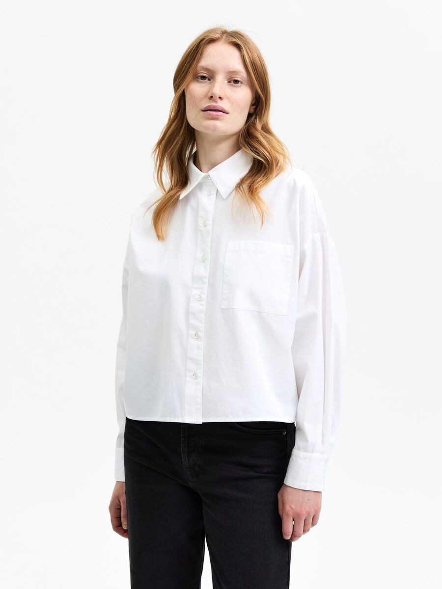 CROP LS WHITE SHIRT