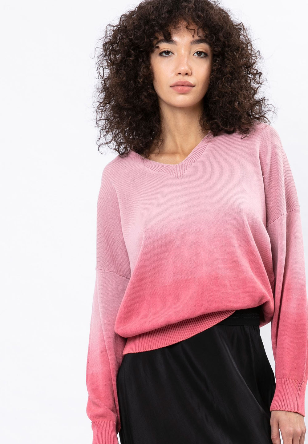 Pink Dip Dye Coral Jumper