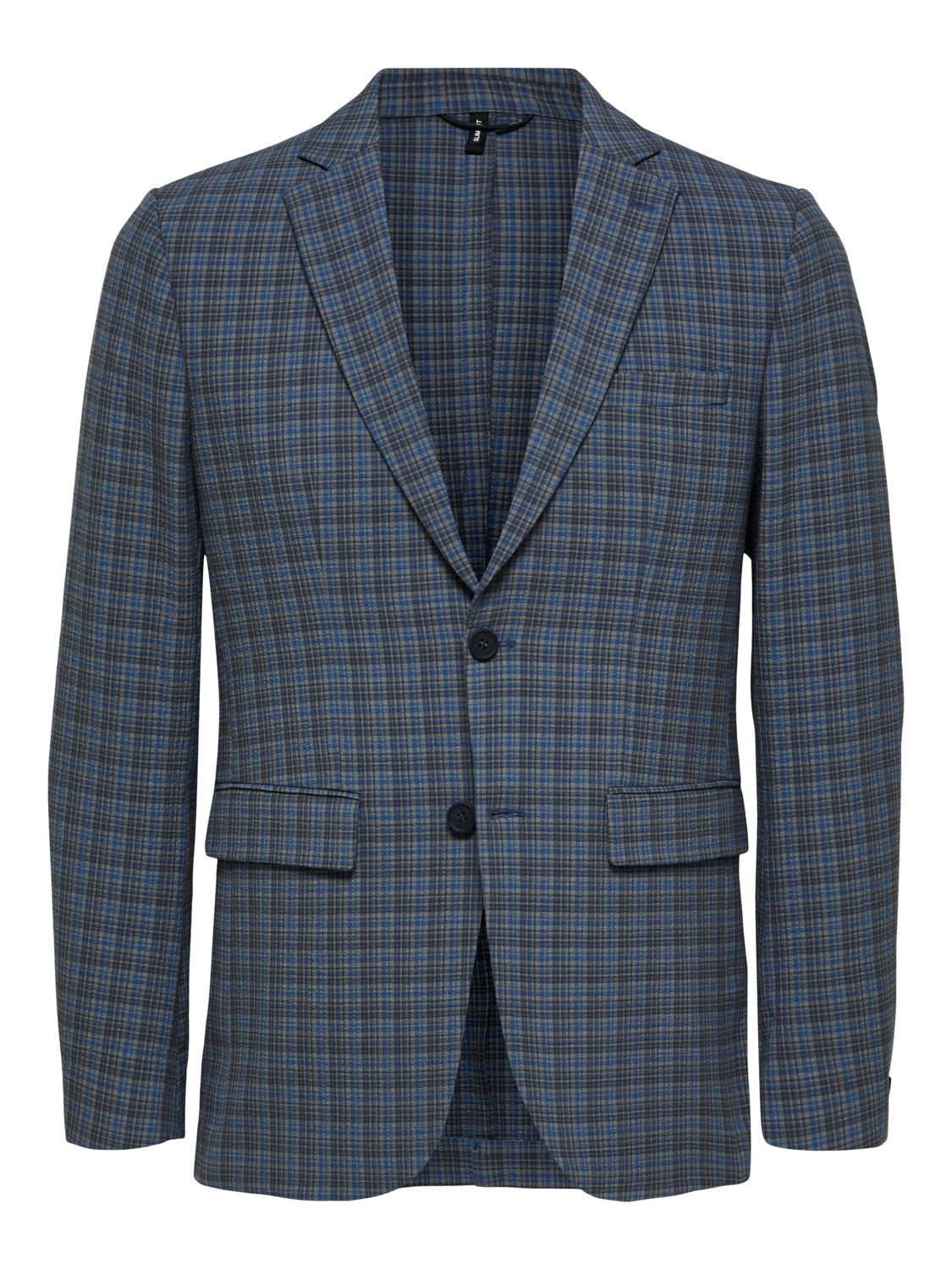 SLIM CHECK BLAZER  - Grey/Blue