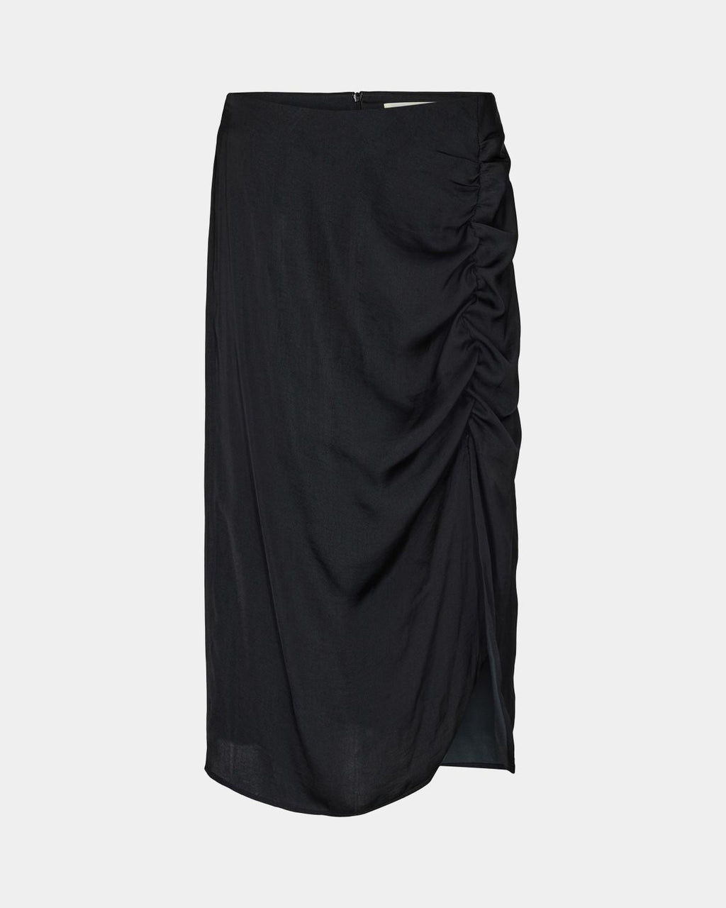 Classic Black Skirt with Rouched Side