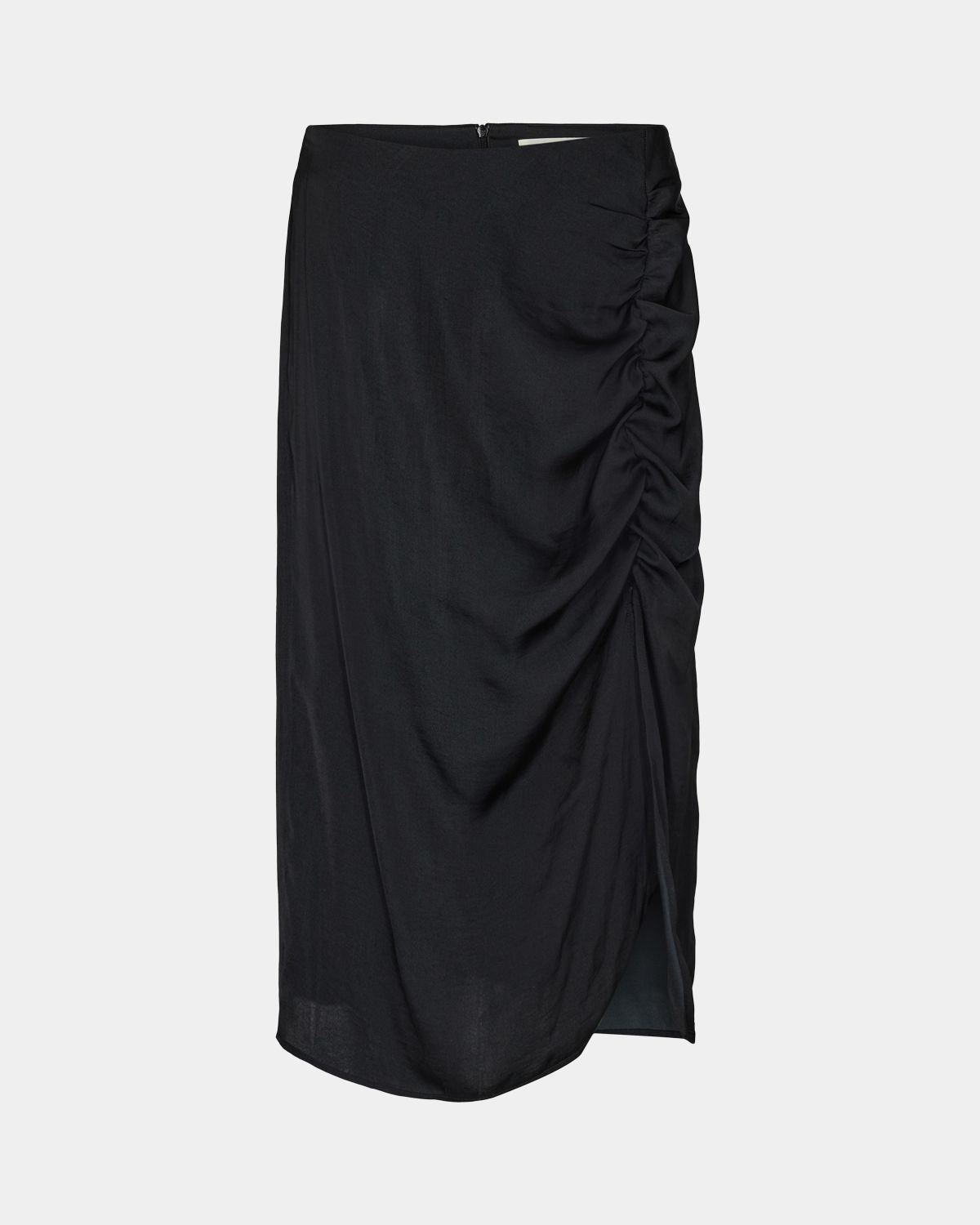 Classic Black Skirt with Rouched Side