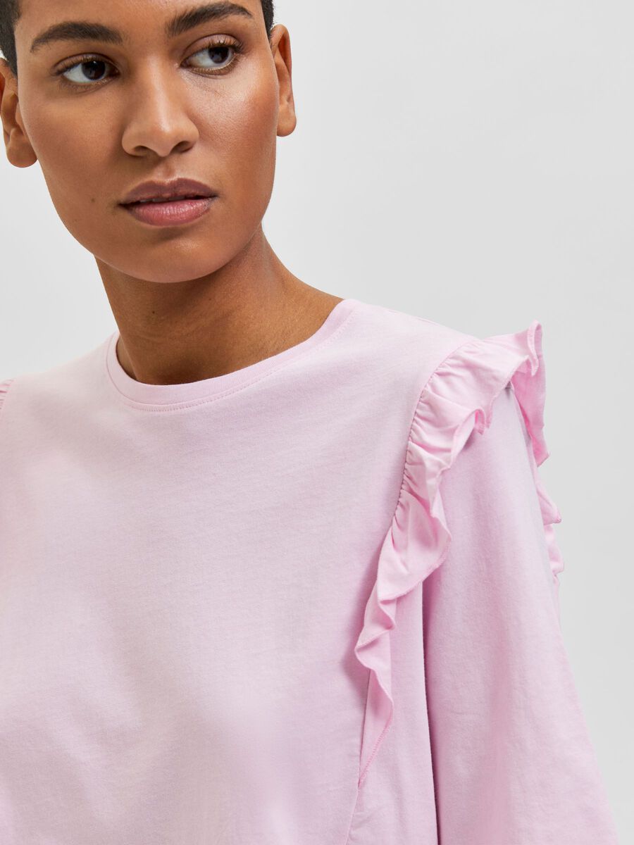 RUFFLED SS T-SHIRT - Pink