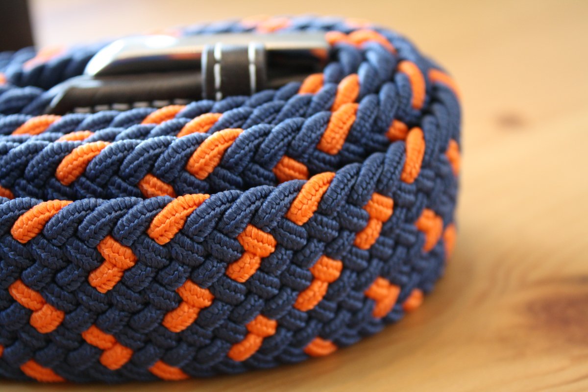 Recycled Woven Belt - Navy/Orange Spot