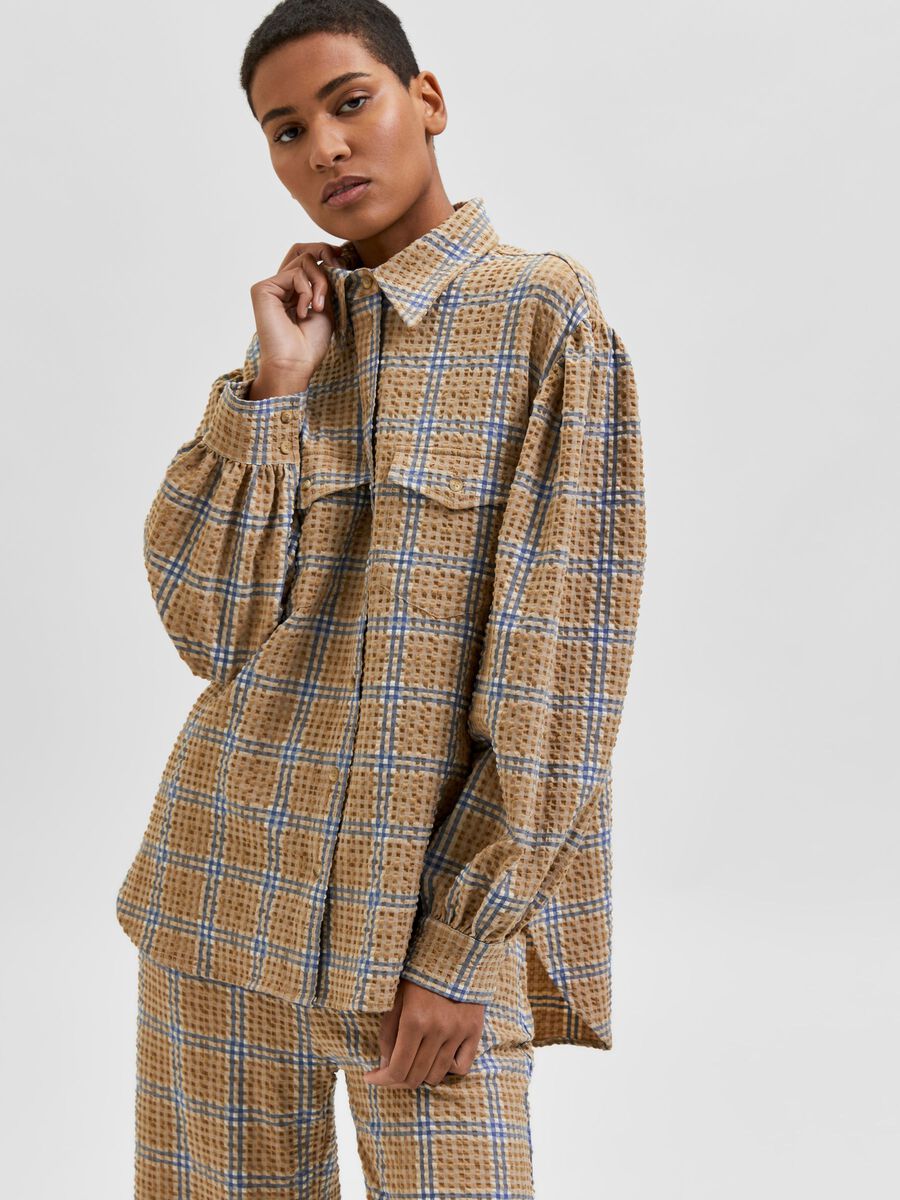 Long Checked Shirt - Nomad/Blue