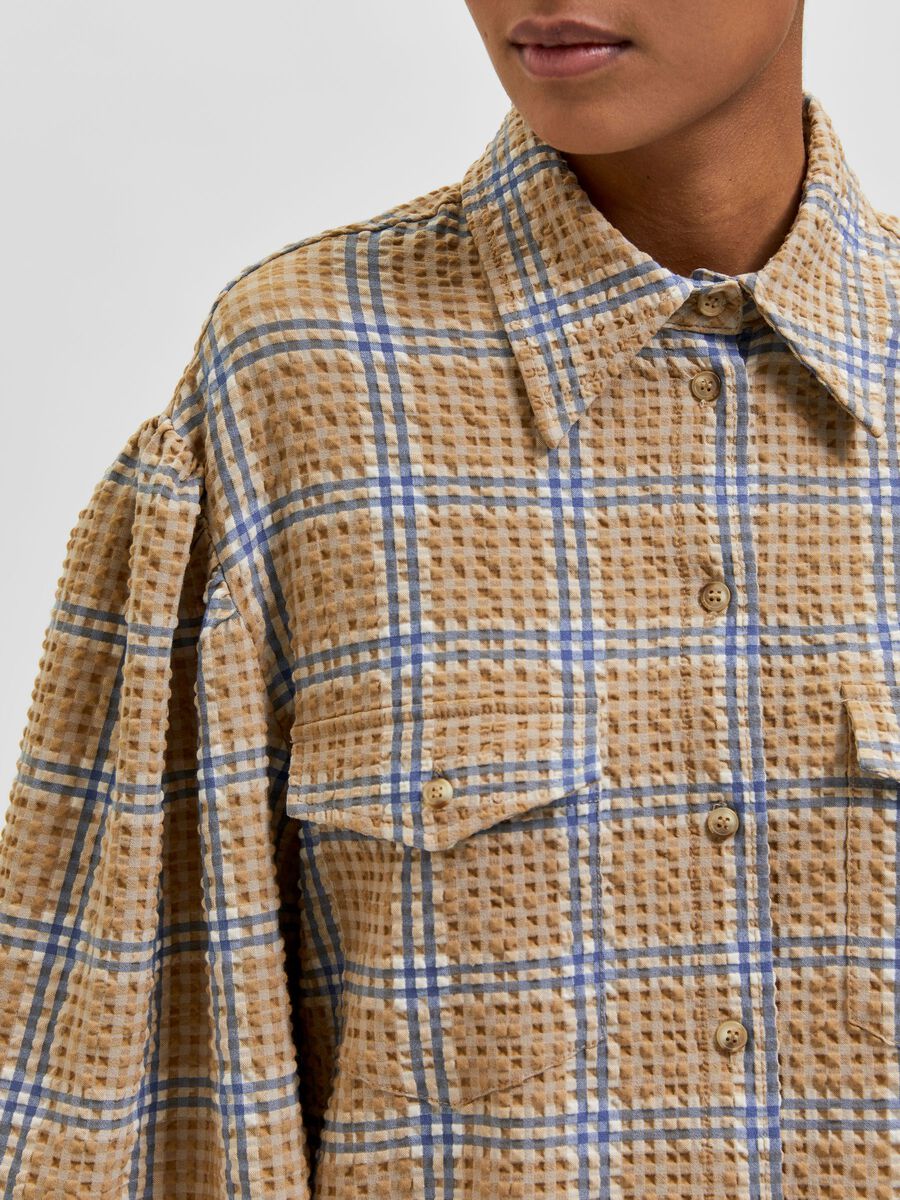 Long Checked Shirt - Nomad/Blue