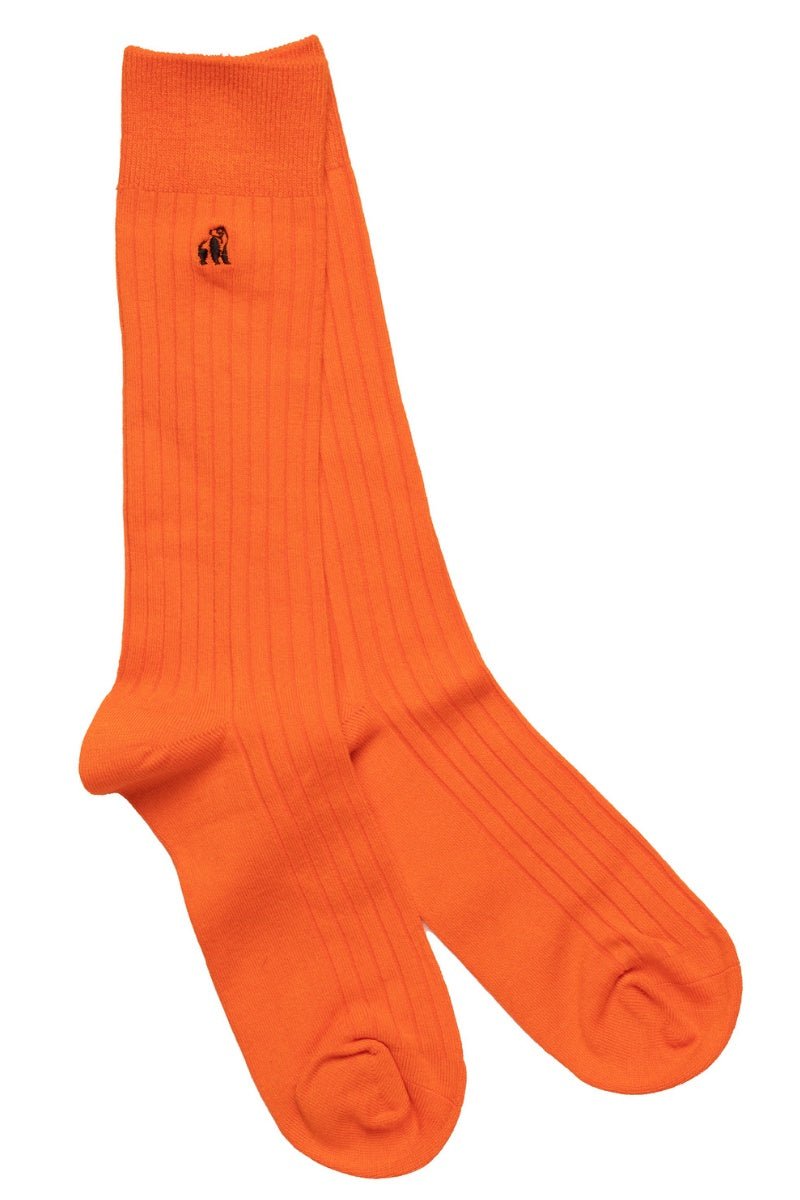 Tangerine Ribbed Bamboo Socks