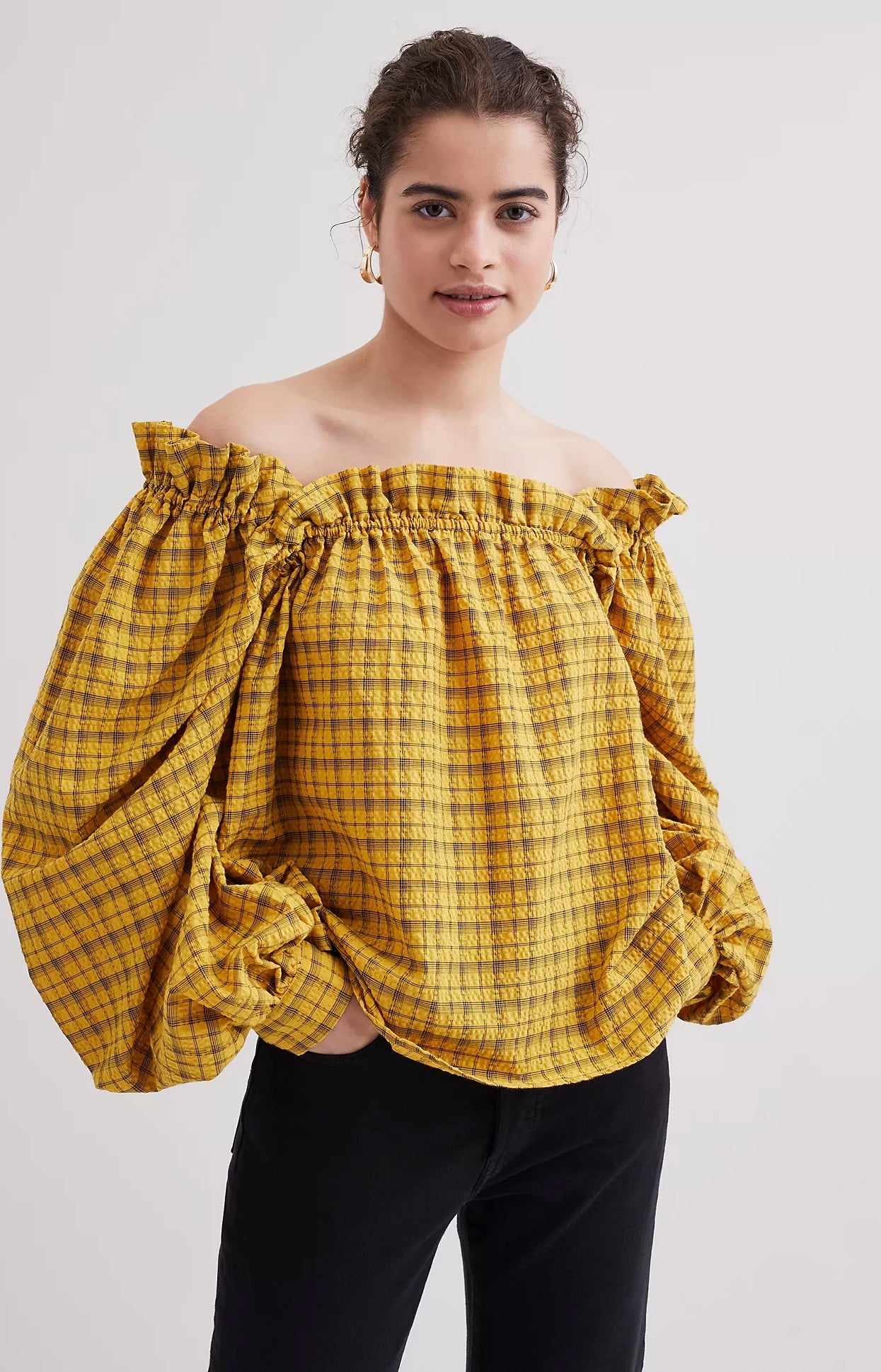 Checkie Top - Yellow / Black