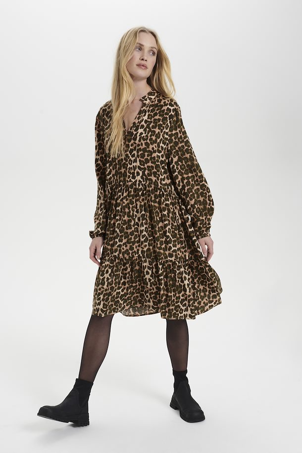 Eda Dress - Chocolate Brown Leo Print