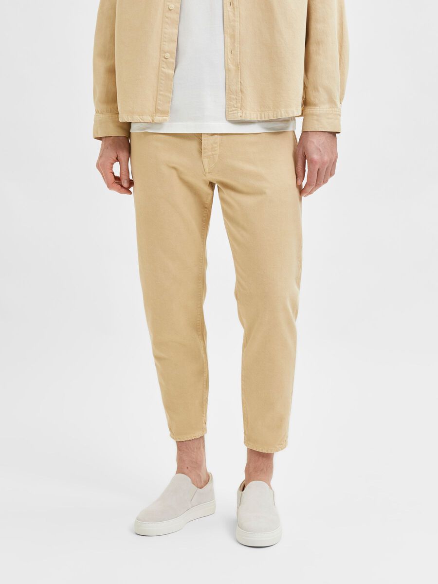 CROPPED JEANS - SAND