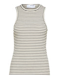 SLFANNA O-NECK STRIPED TANK TOP