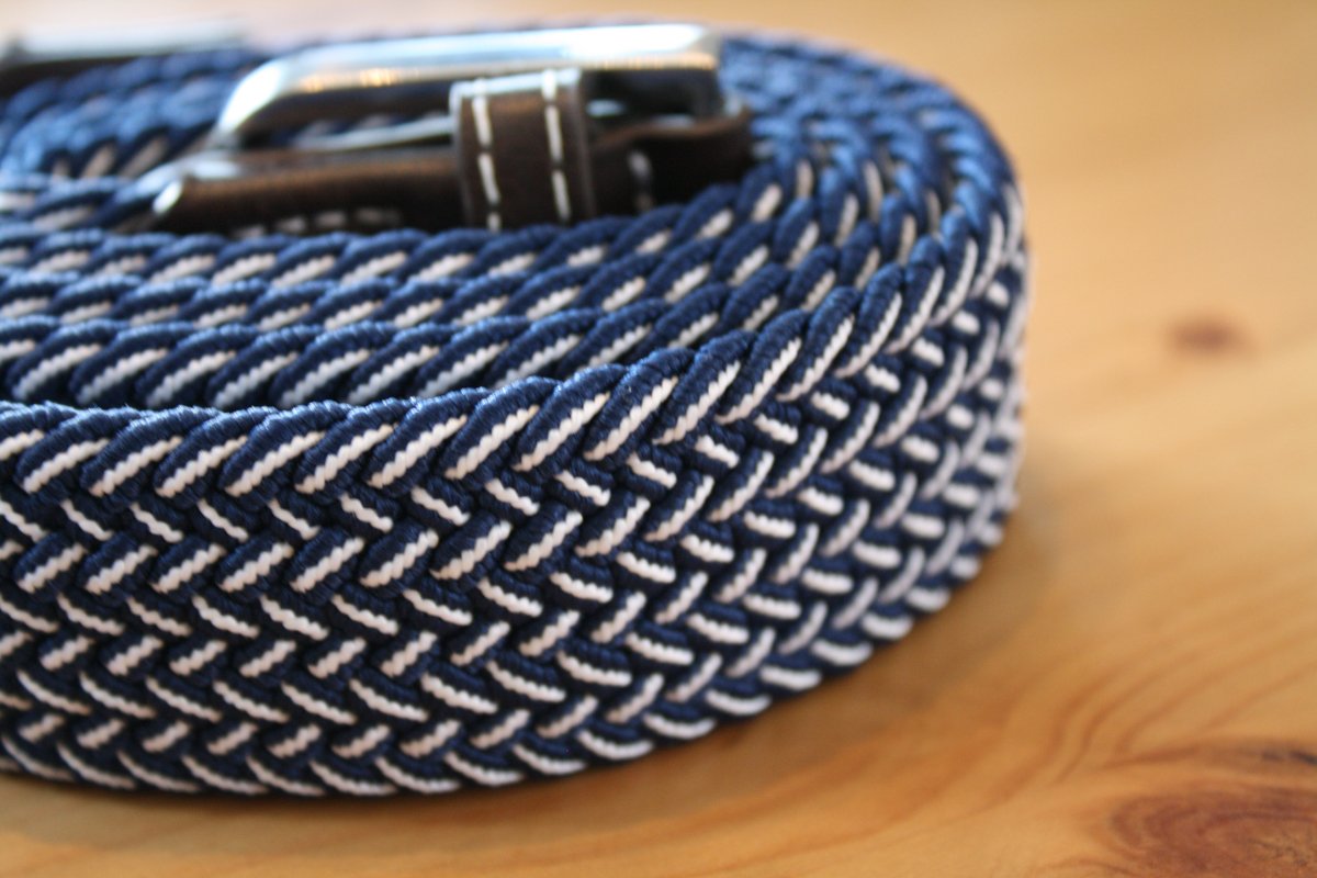 Recycled Woven Belt - Navy Fine Weave
