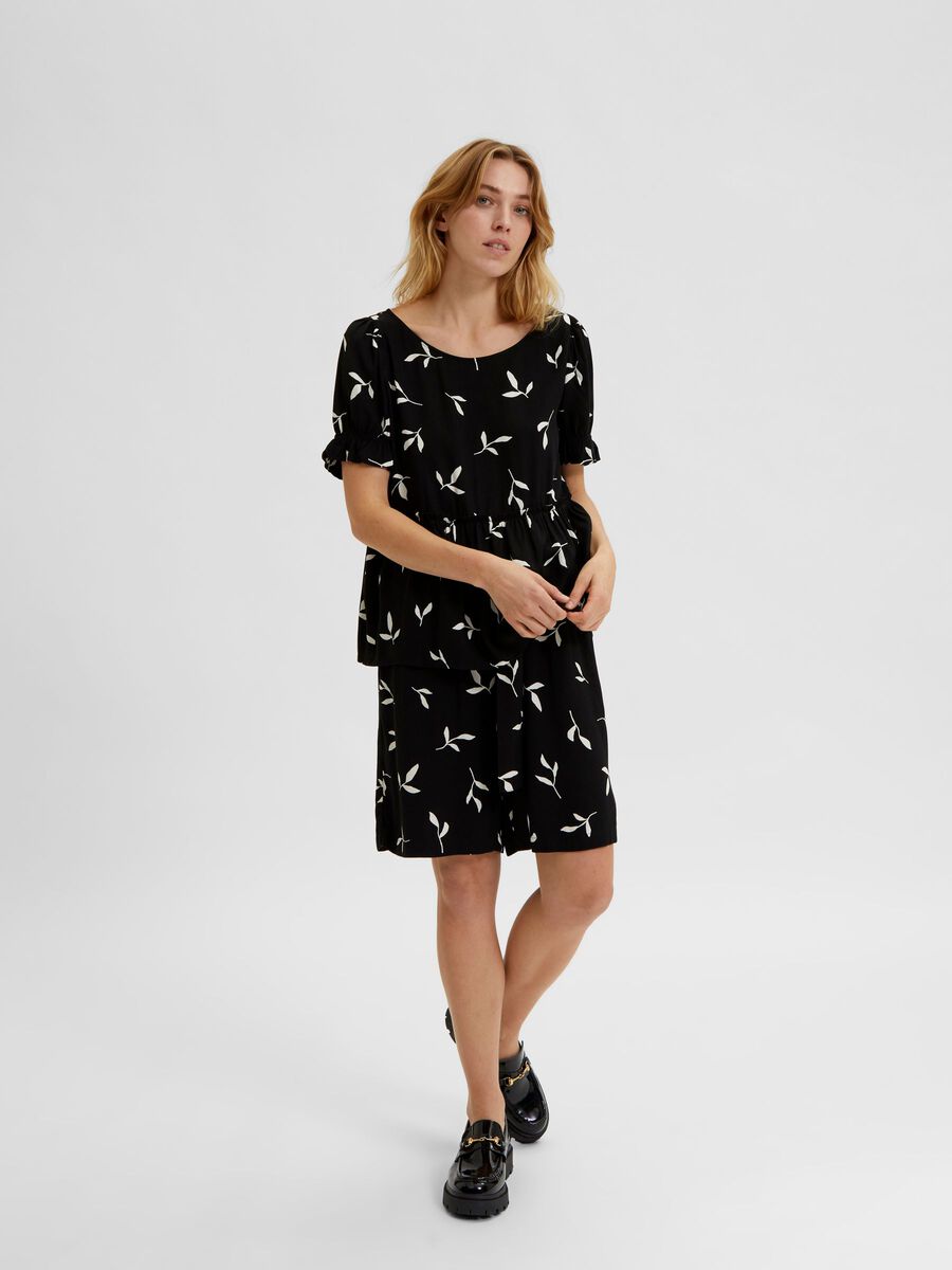 PRINTED BLOUSE - Black