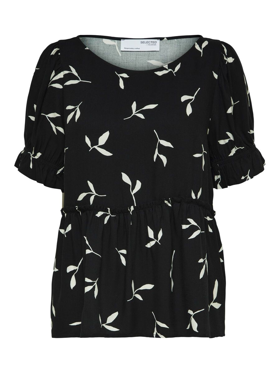 PRINTED BLOUSE - Black