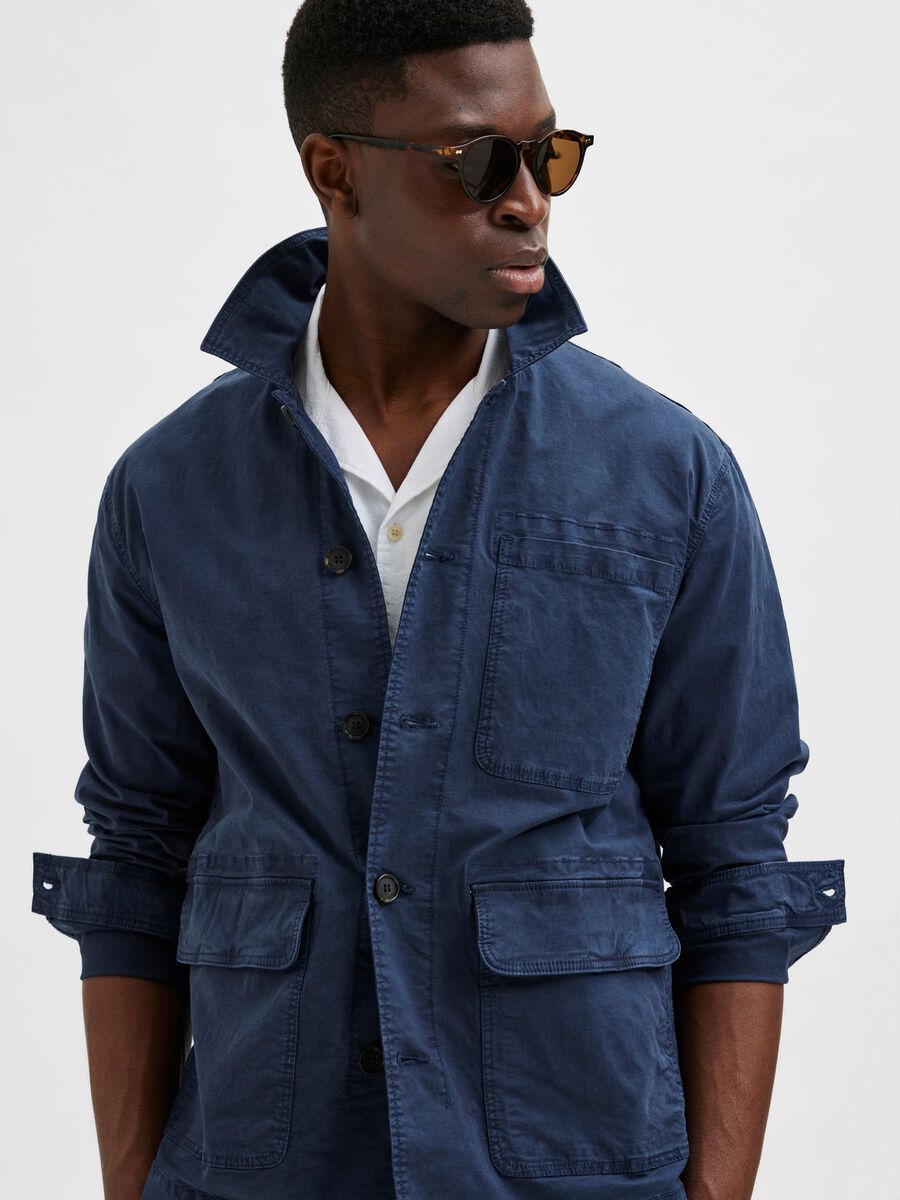 Selected Homme Jose Linen Jacket - Insignia Blue