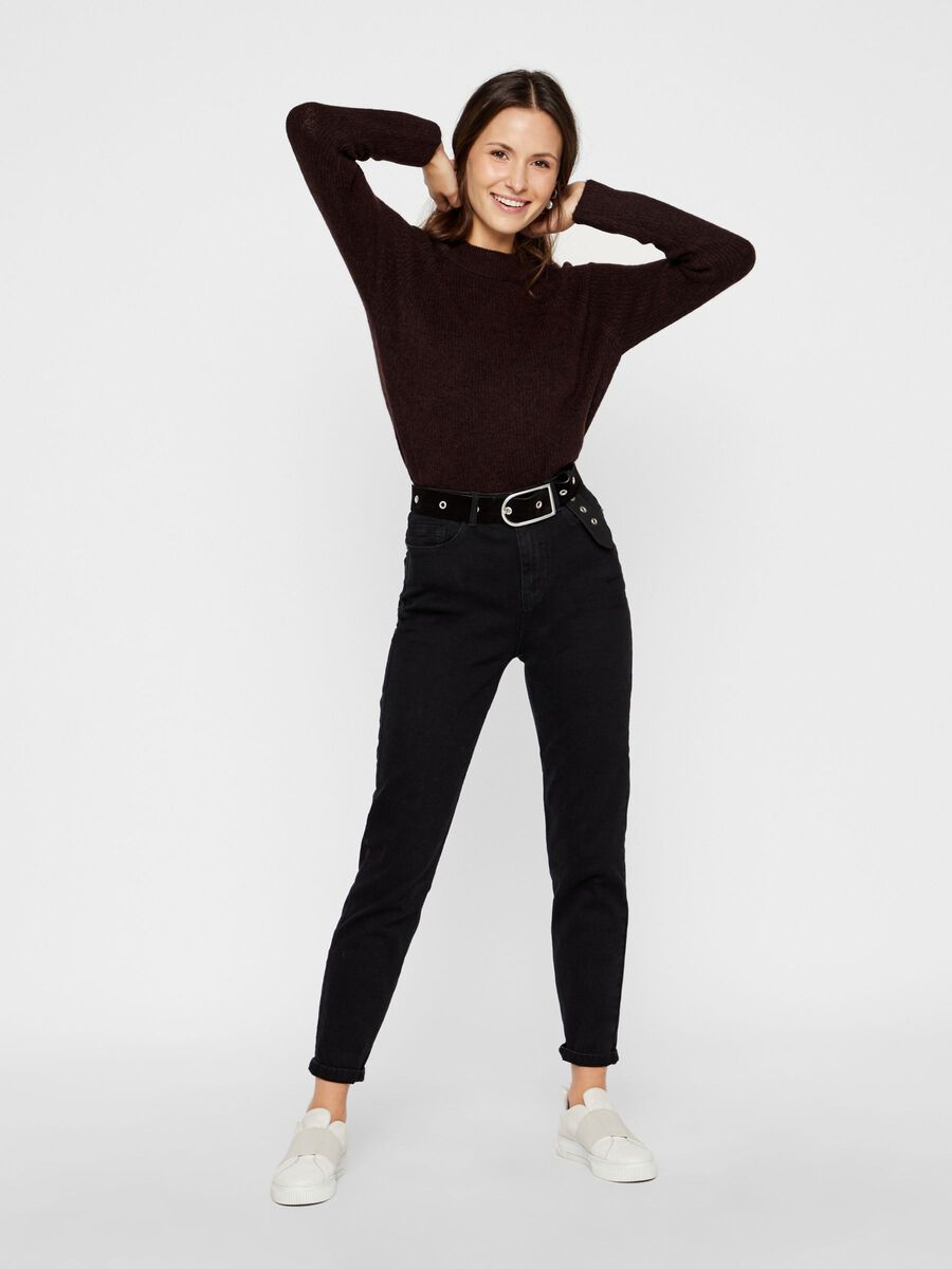 Black Stretchy High Waist Mom Jeans