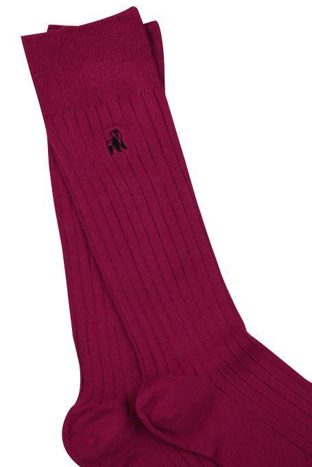 Cerise Ribbed Bamboo Socks