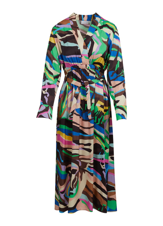 Dress In Multicolour Zebra Print