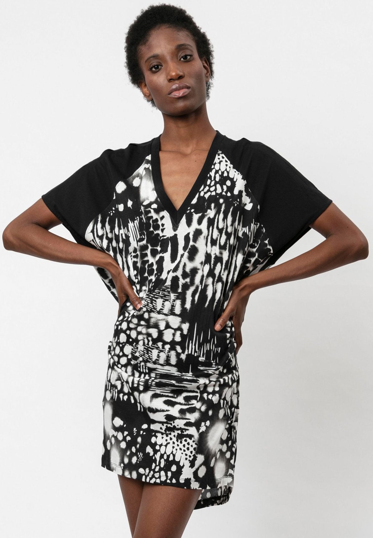 flow fusion black dress