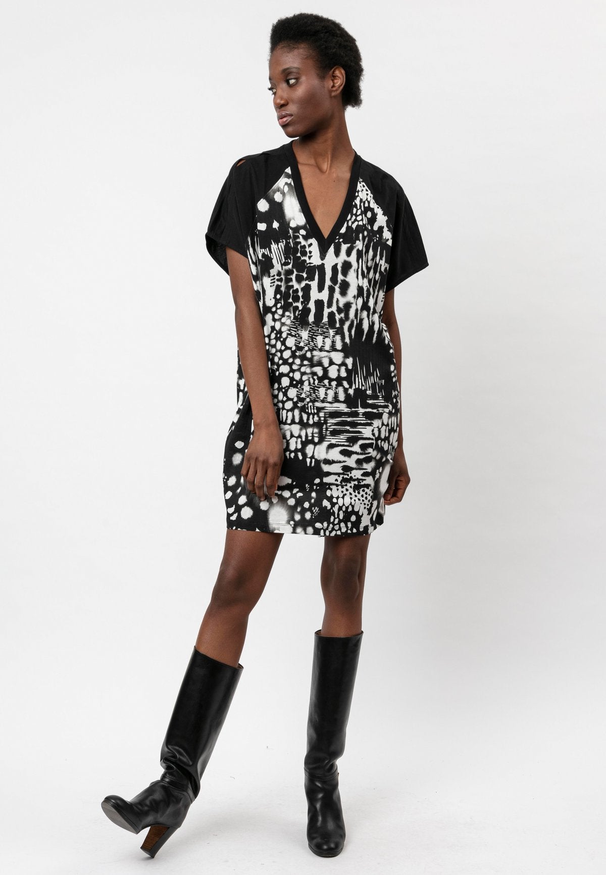 flow fusion black dress