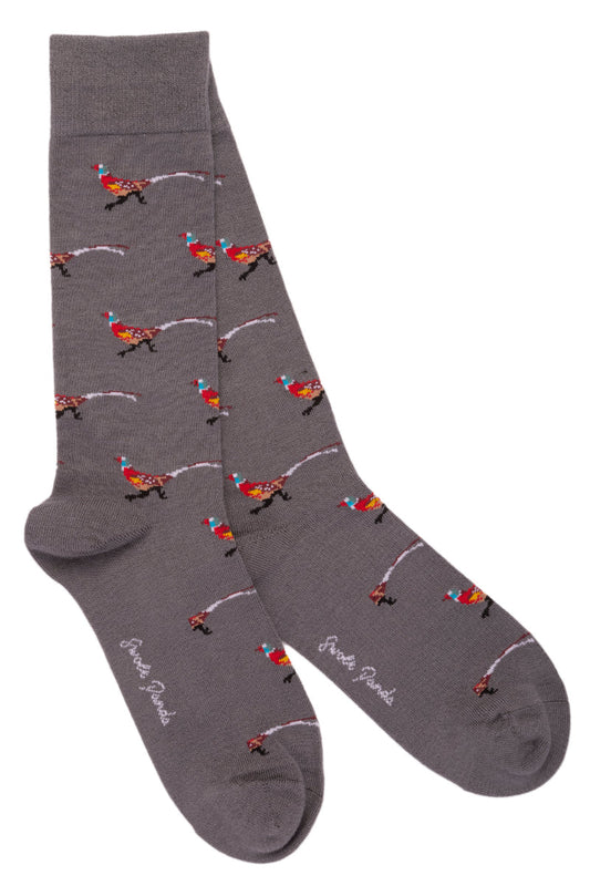 Grey Pheasant Bamboo Socks