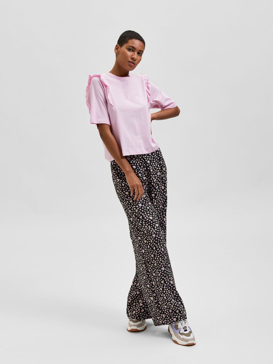 RUFFLED SS T-SHIRT - Pink