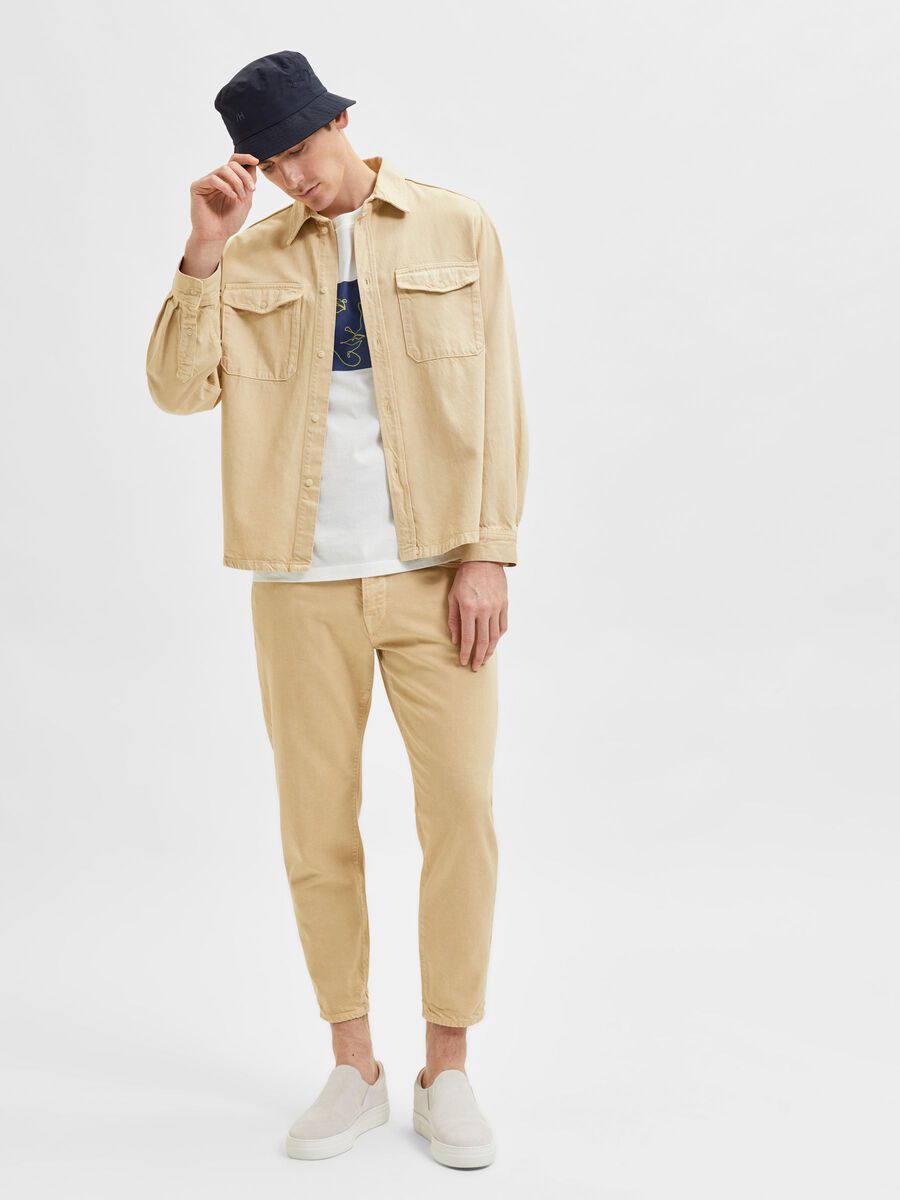 CROPPED JEANS - SAND