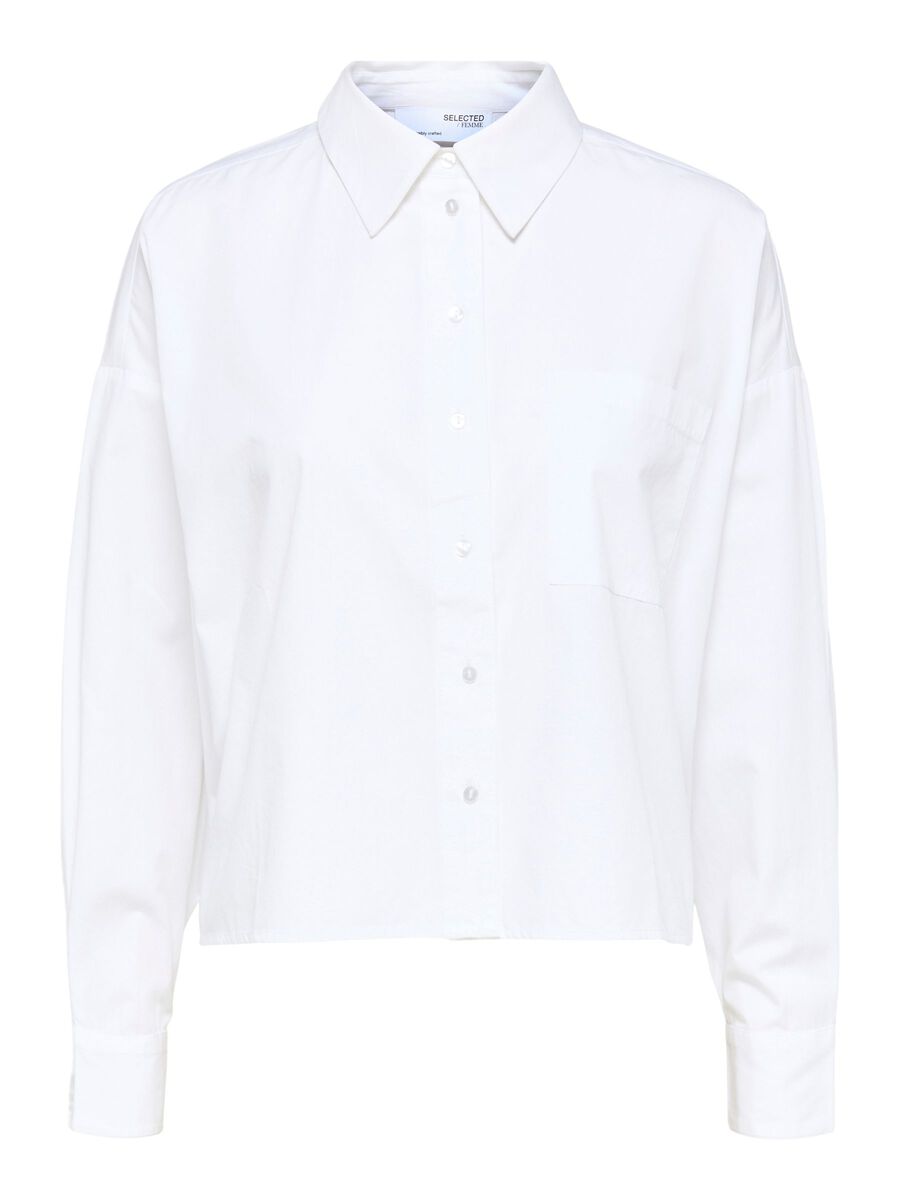CROP LS WHITE SHIRT