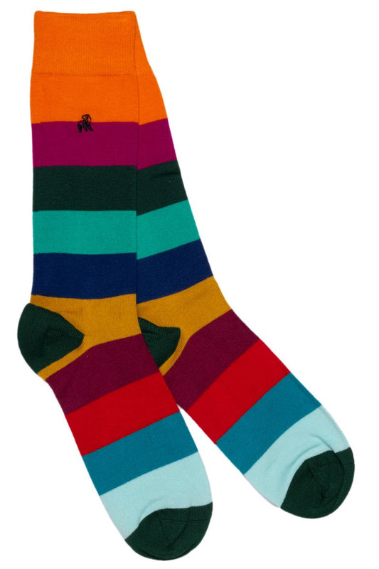 BLOCK STRIPED bamboo socks