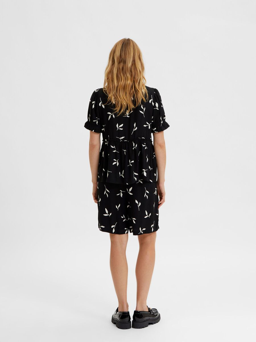 PRINTED BLOUSE - Black