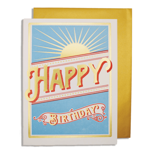 Star Burst Happy Birthday Card