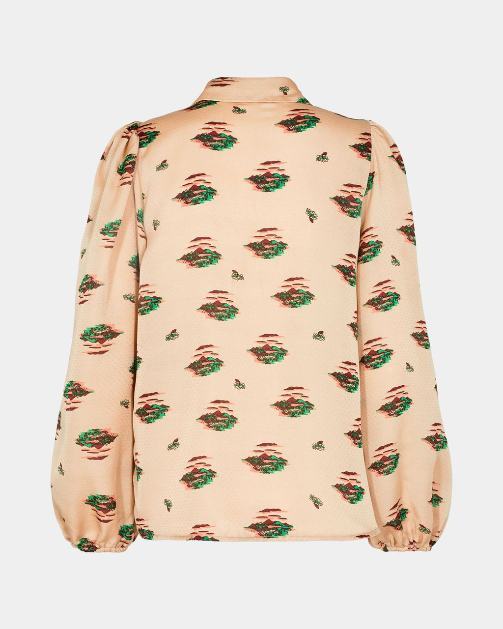 Beige Silk Pattern Blouse