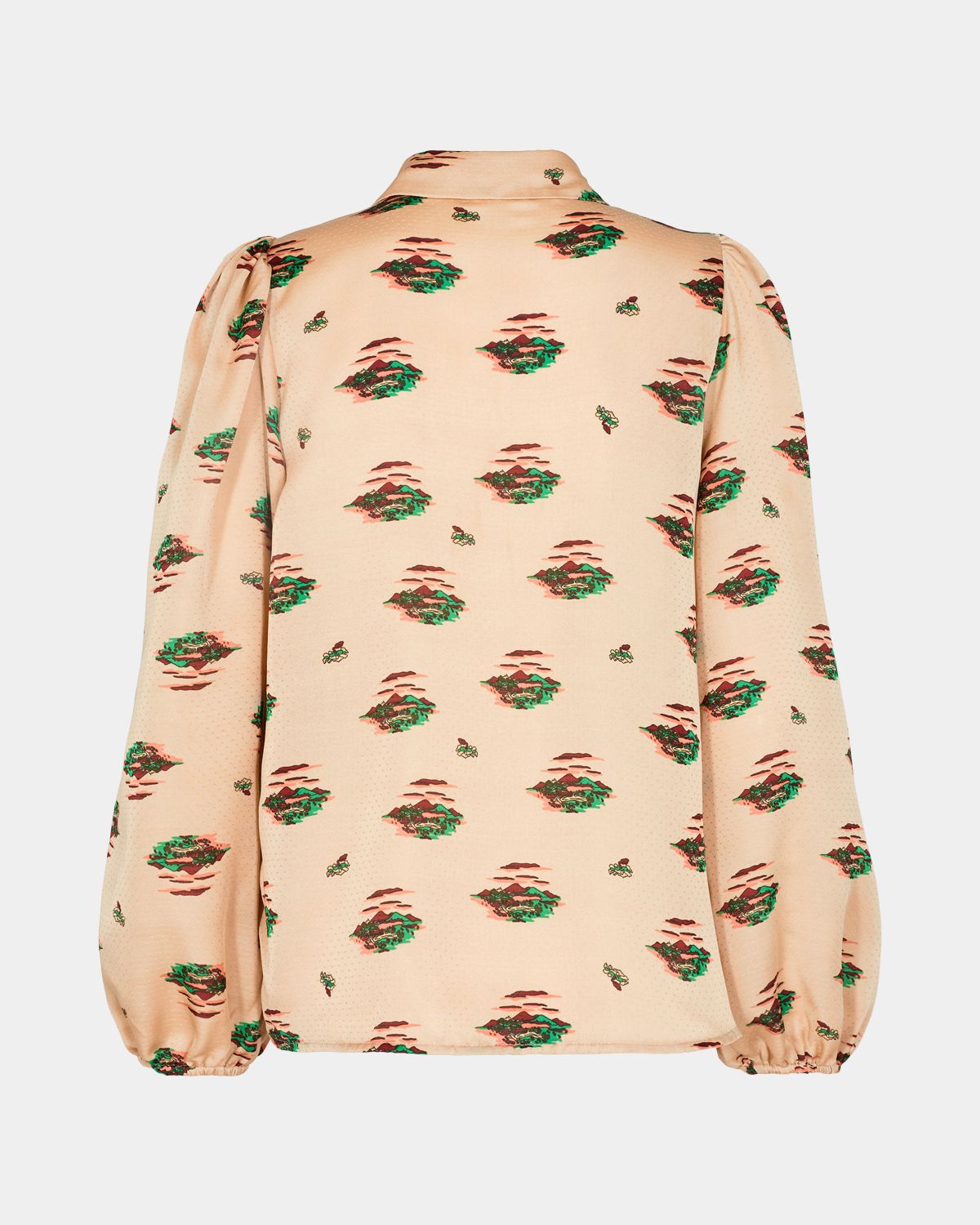 Beige Silk Pattern Blouse