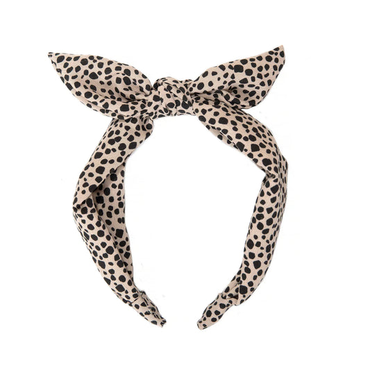 luna leopard tie headband