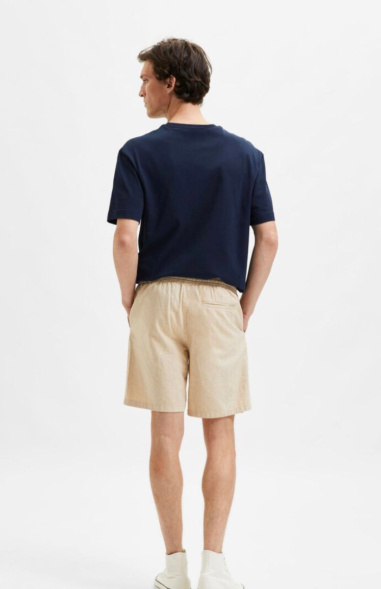 Beige Linen Shorts