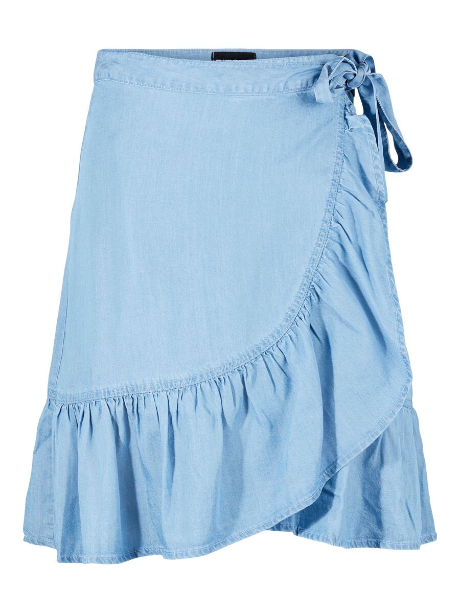 Pcvilma Wrap Skirt - Light Blue Denim