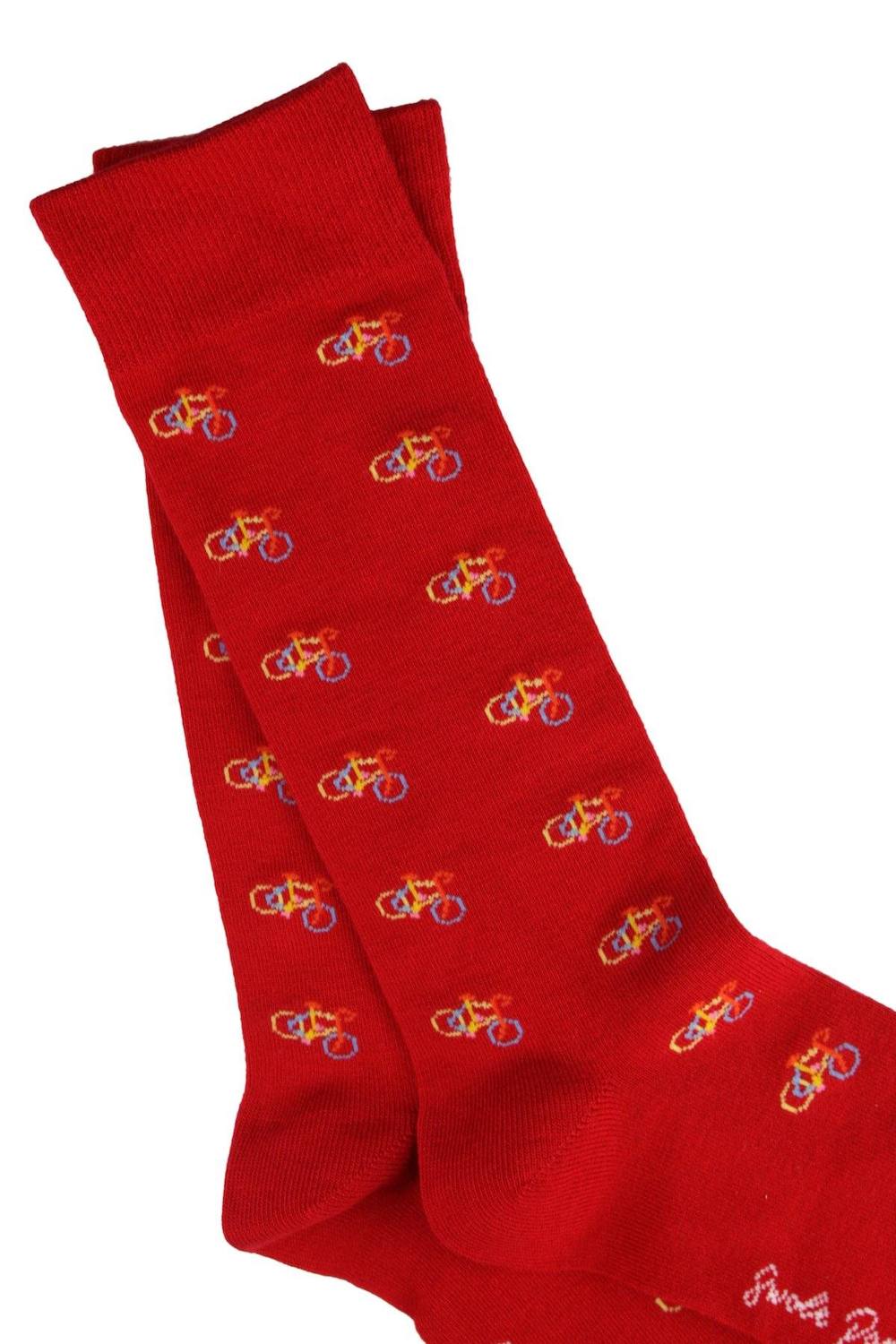 Red Bicycle Bamboo Socks