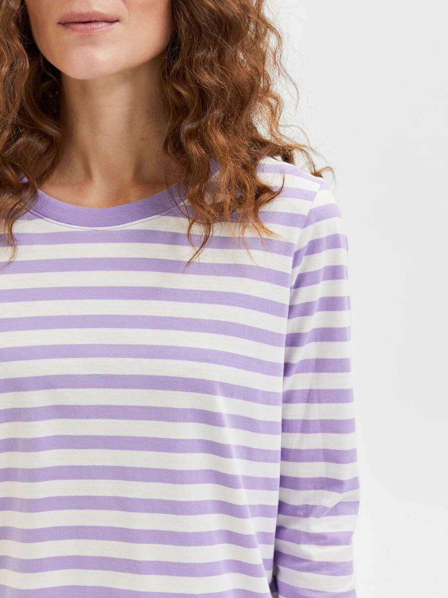 STRIPE LS TEE - Violet