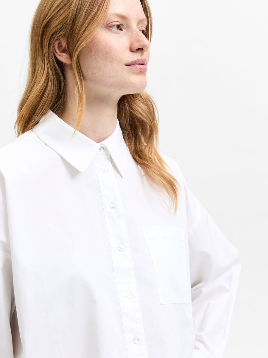 CROP LS WHITE SHIRT