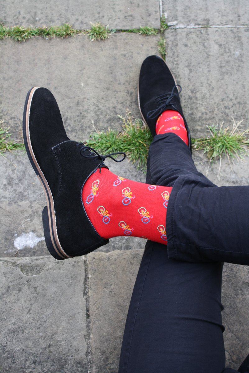 Red Bicycle Bamboo Socks