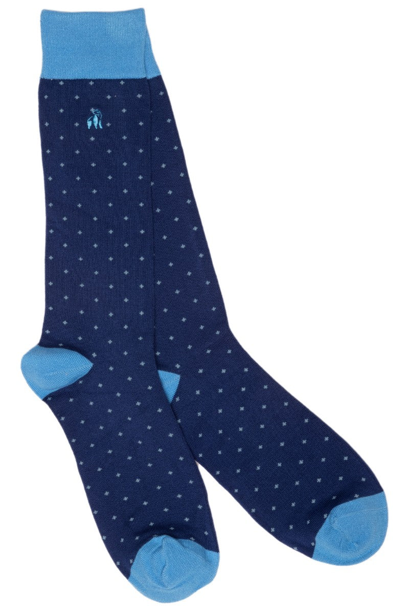 Spotted Sky Blue Bamboo Socks